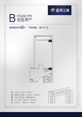 1室1厅 43㎡